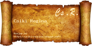 Csiki Regina névjegykártya